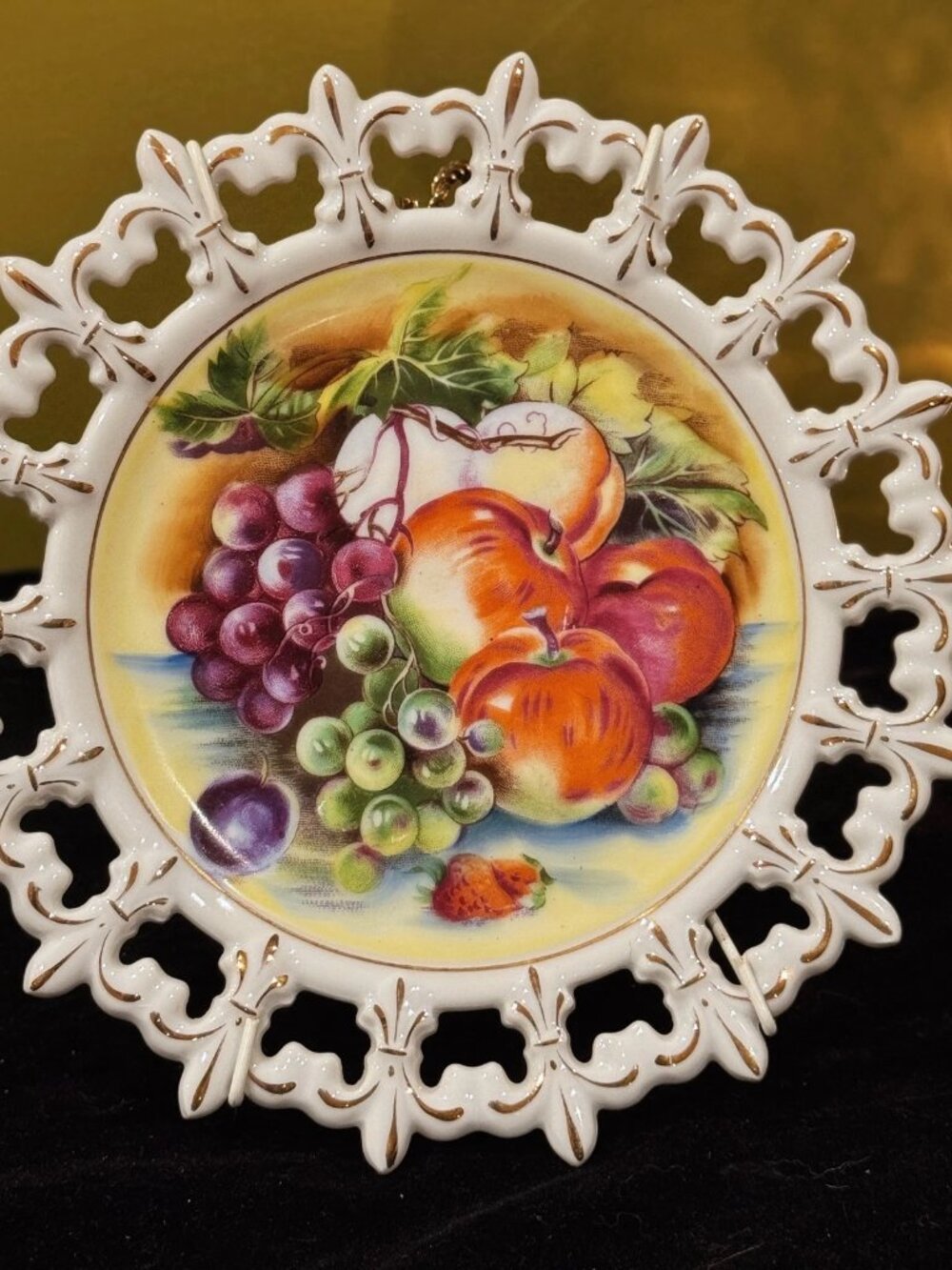 L'Amour Hand Painted Fruit Plate Occupied Japan